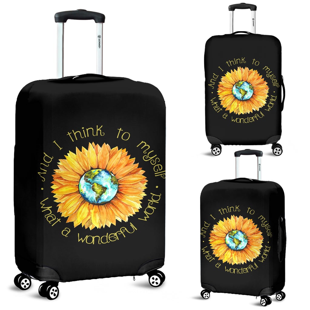 Sunflowers And I Think To Myself Luggage Cover Suitcase Protector Suitcase Protector