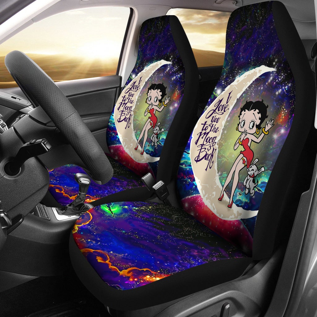 Betty Boop Love You To The Moon Galaxy Car Seat Covers