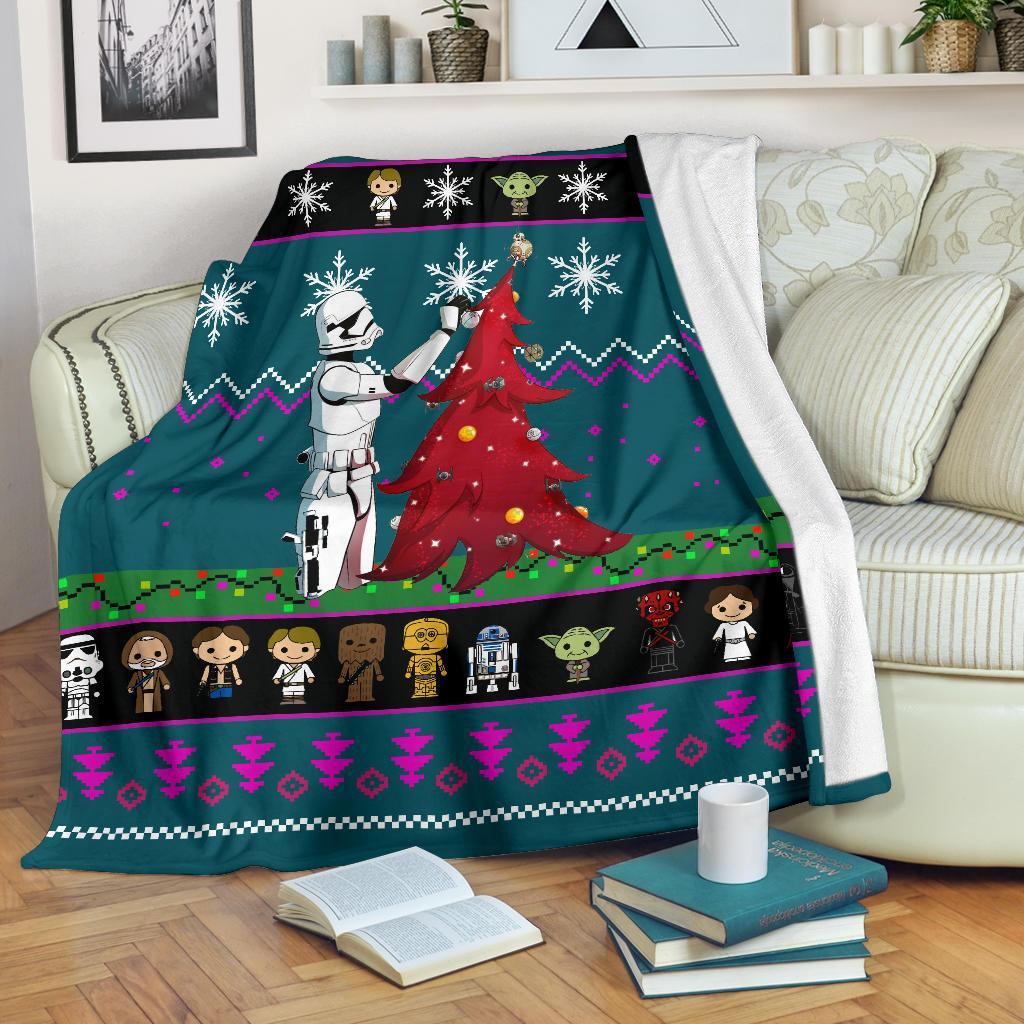 Starwars Blue Christmas Blanket Amazing Gift Idea