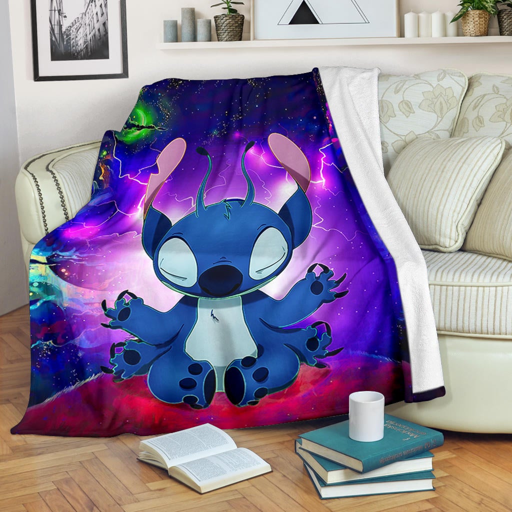 Stitch Yoga Love You To The Moon Galaxy Premium Blanket