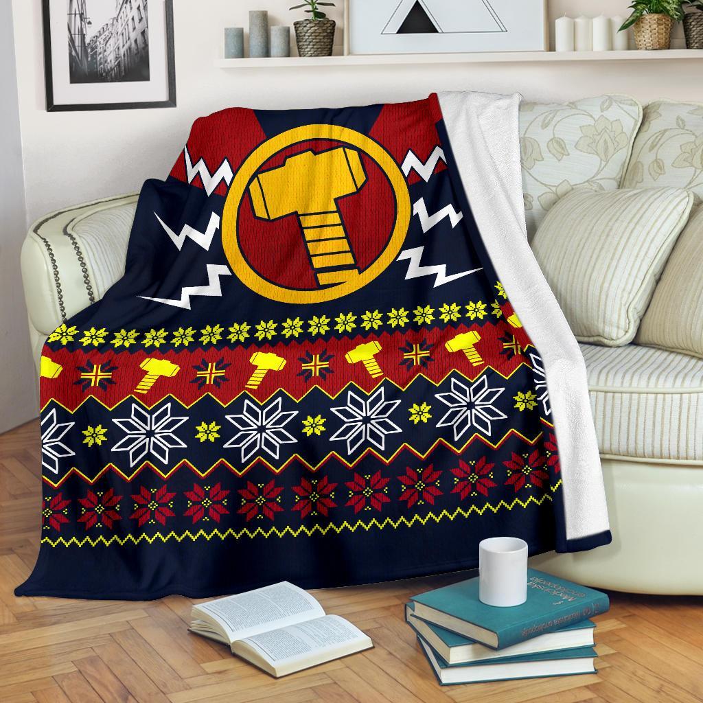 Thor Mjolnir Ugly Christmas Custom Blanket Home Decor