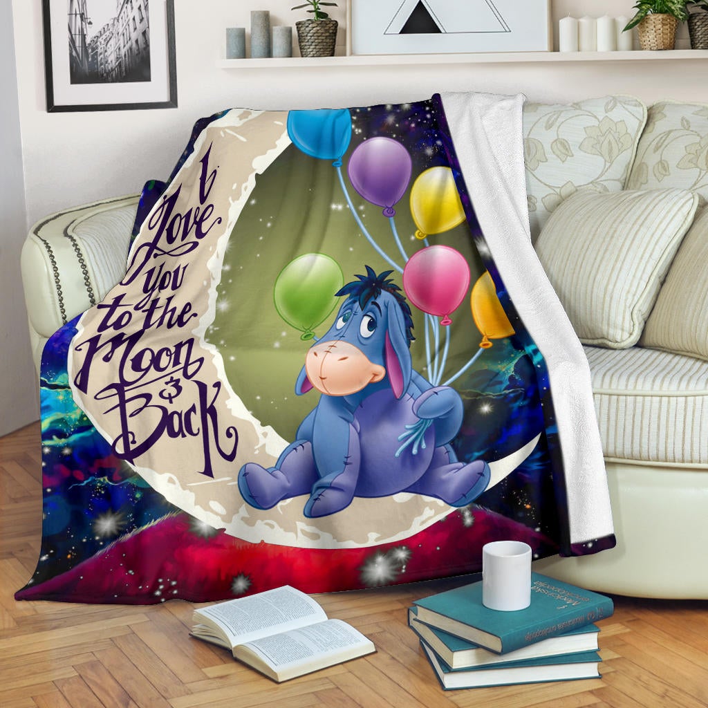 Eeyore Winnie The Pooh Love You To The Moon Galaxy Premium Blanket