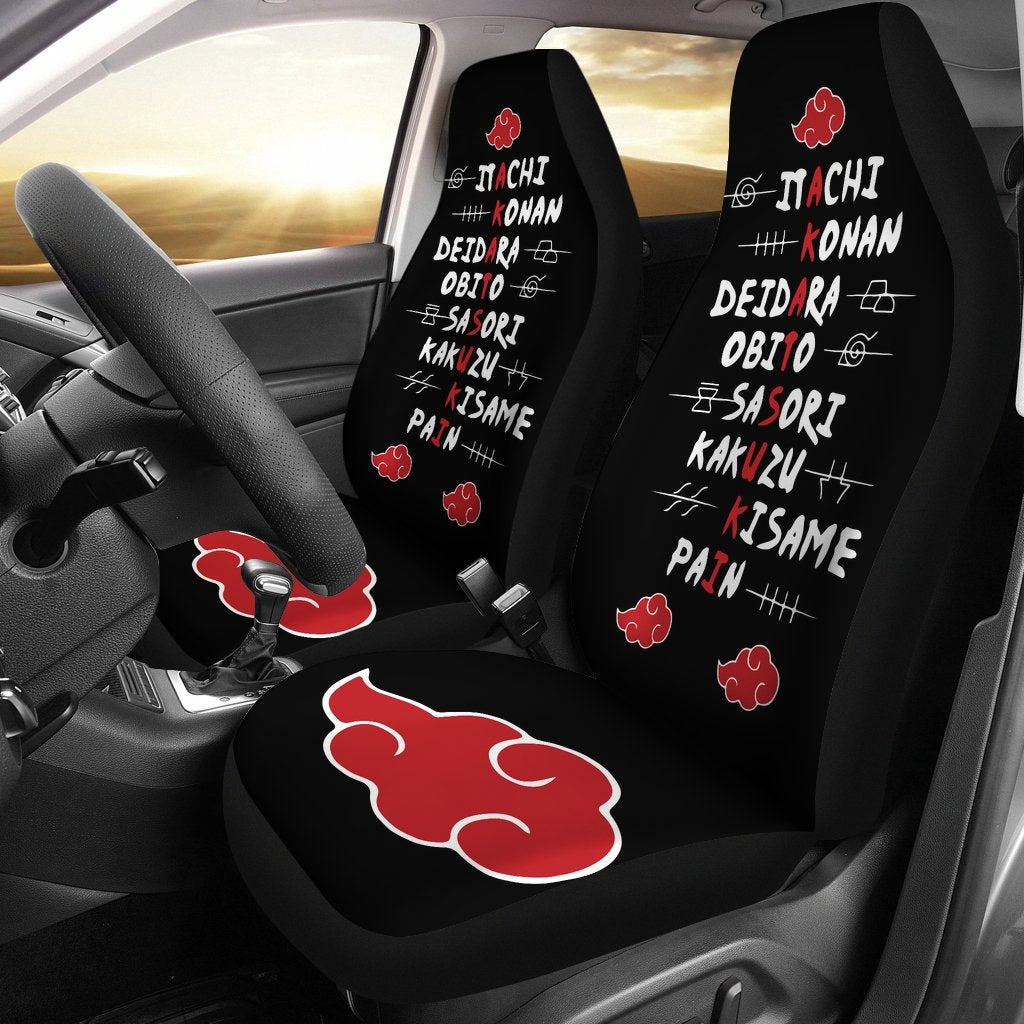 Akatsuki Naruto Car Premium Custom Car Seat Covers Decor Protectors Custom Akatsuki Members Car Accessories Anime Gift