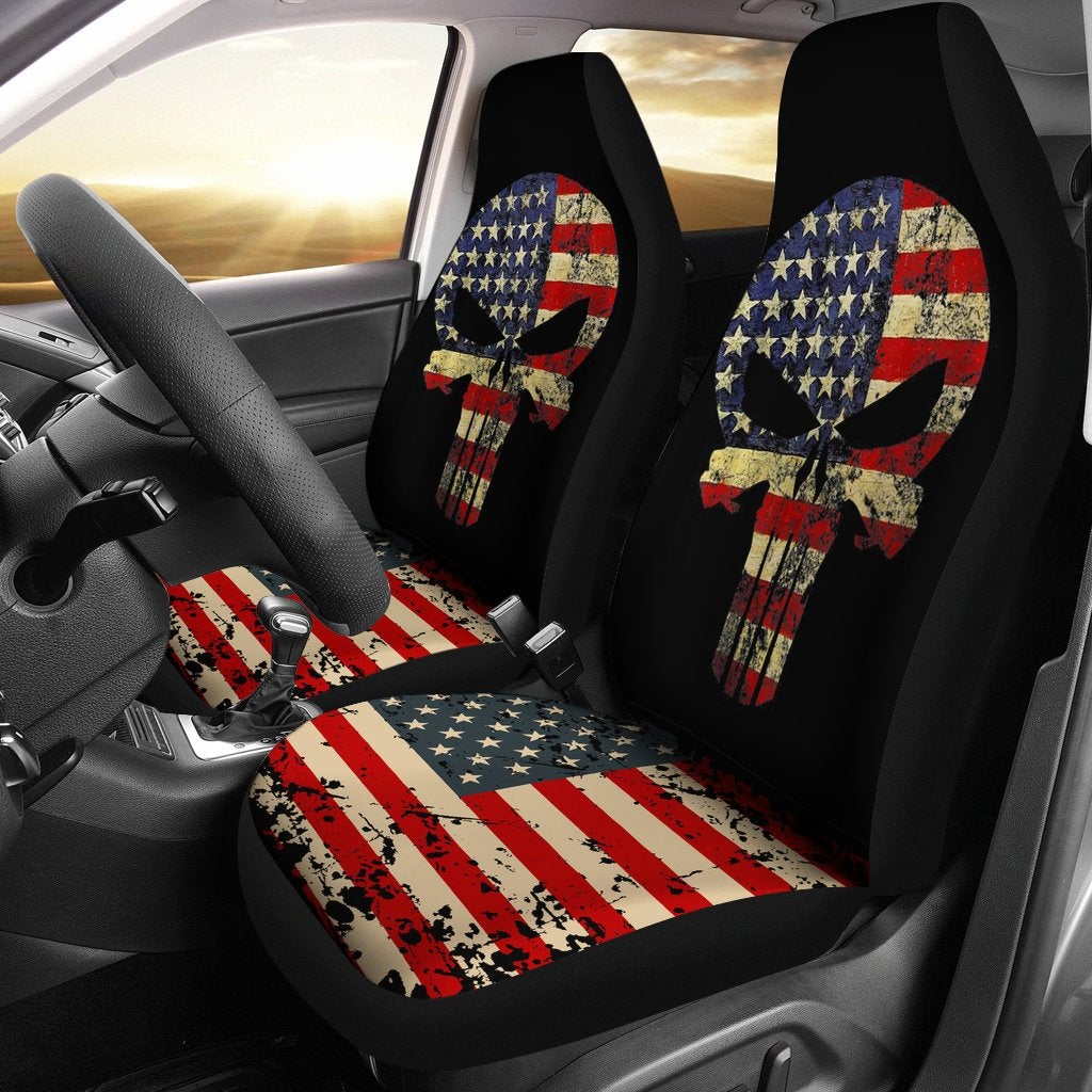 Best Team Merica Flag Premium Custom Car Seat Covers Decor Protector