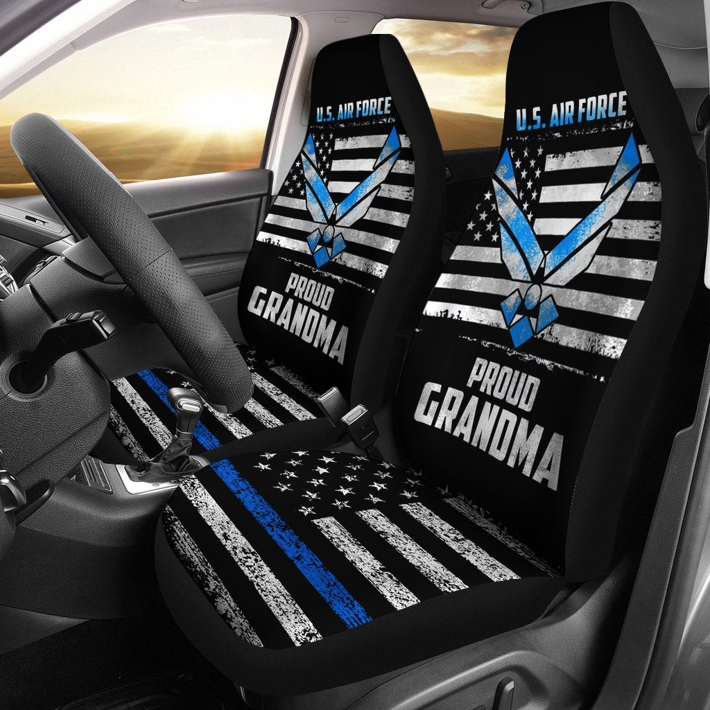 Best U.S. Air Force Proud Grandma Usa Flag Vintage Premium Custom Car Seat Covers Decor Protector