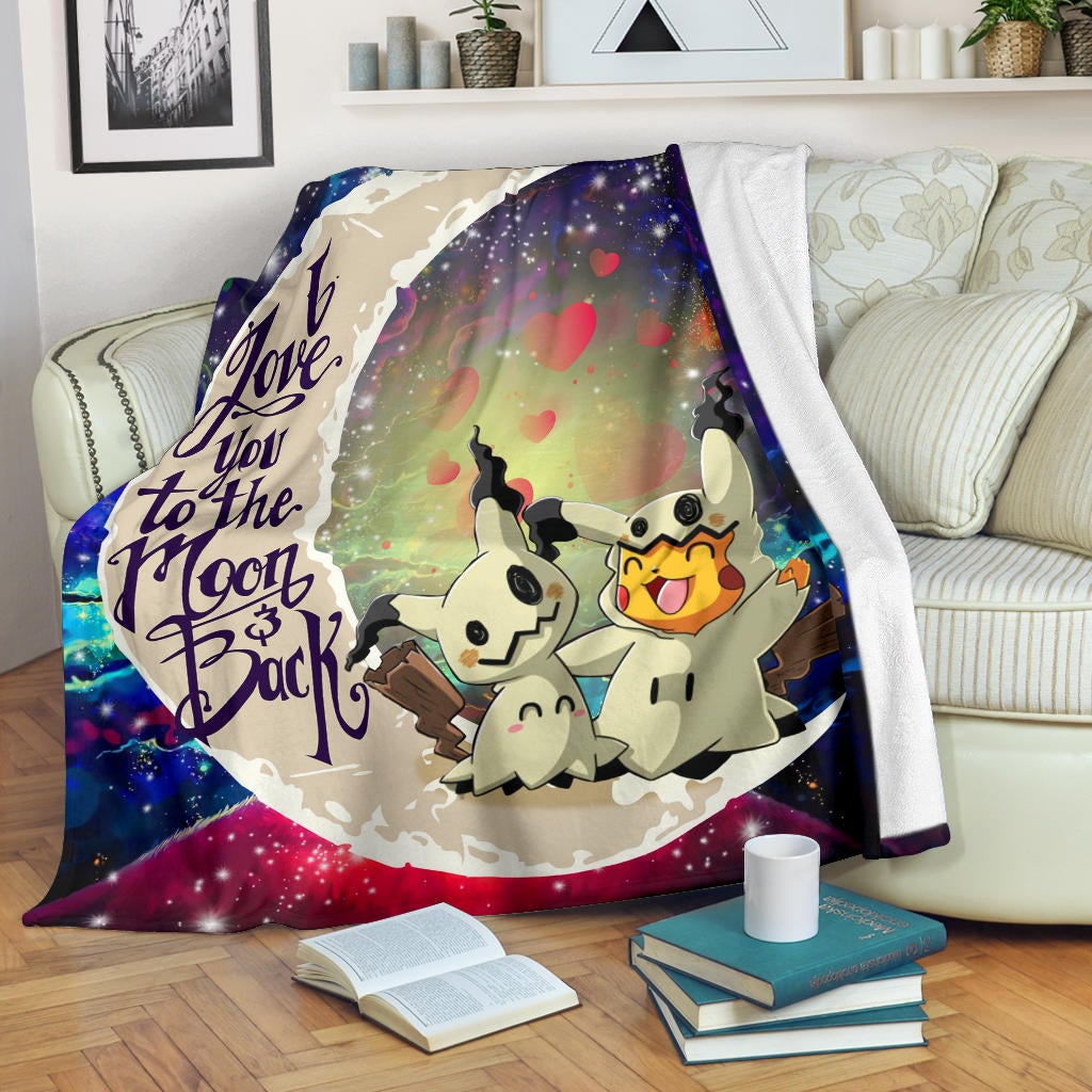 Pikachu Horro Love You To The Moon Galaxy Premium Blanket