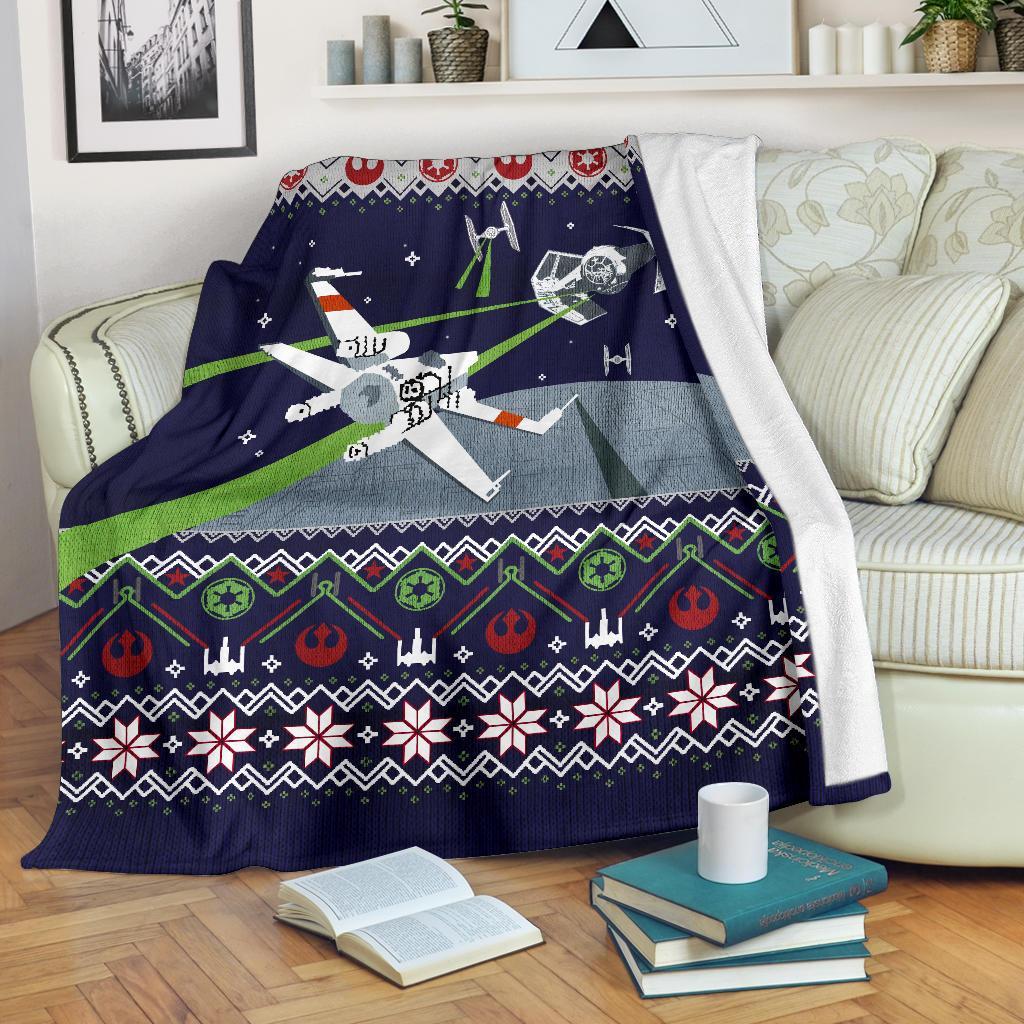 Star Wars Shooting Ugly Christmas Custom Blanket Home Decor