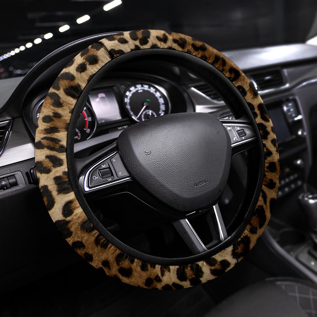 Leopard Brown Premium Car Steering Wheel Cover