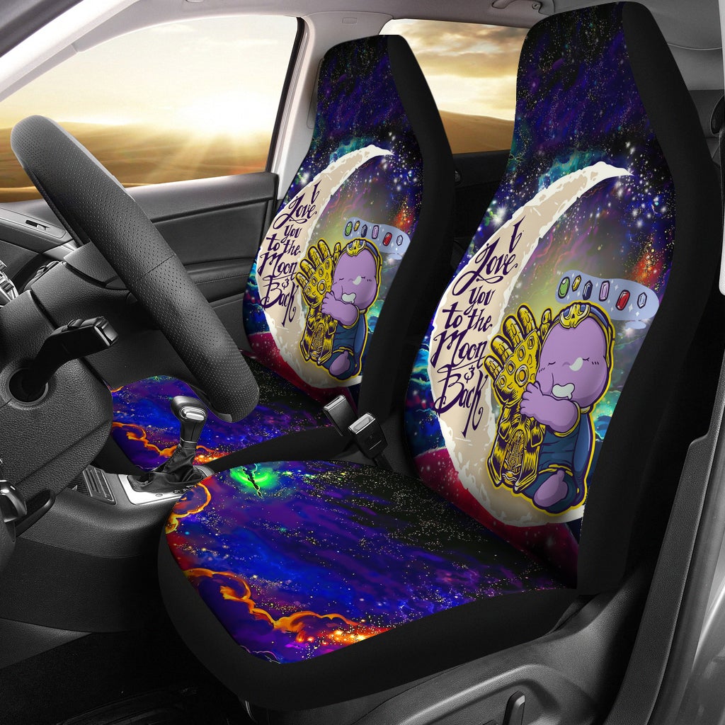 Cute Thanos Love You To The Moon Galaxy Car Seat Covers