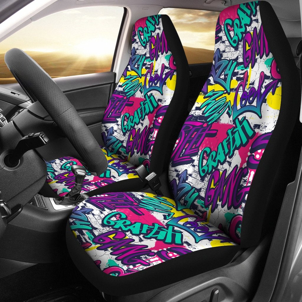 Best Cool Abstract Seamless Graffiti Premium Custom Car Seat Covers Decor Protector