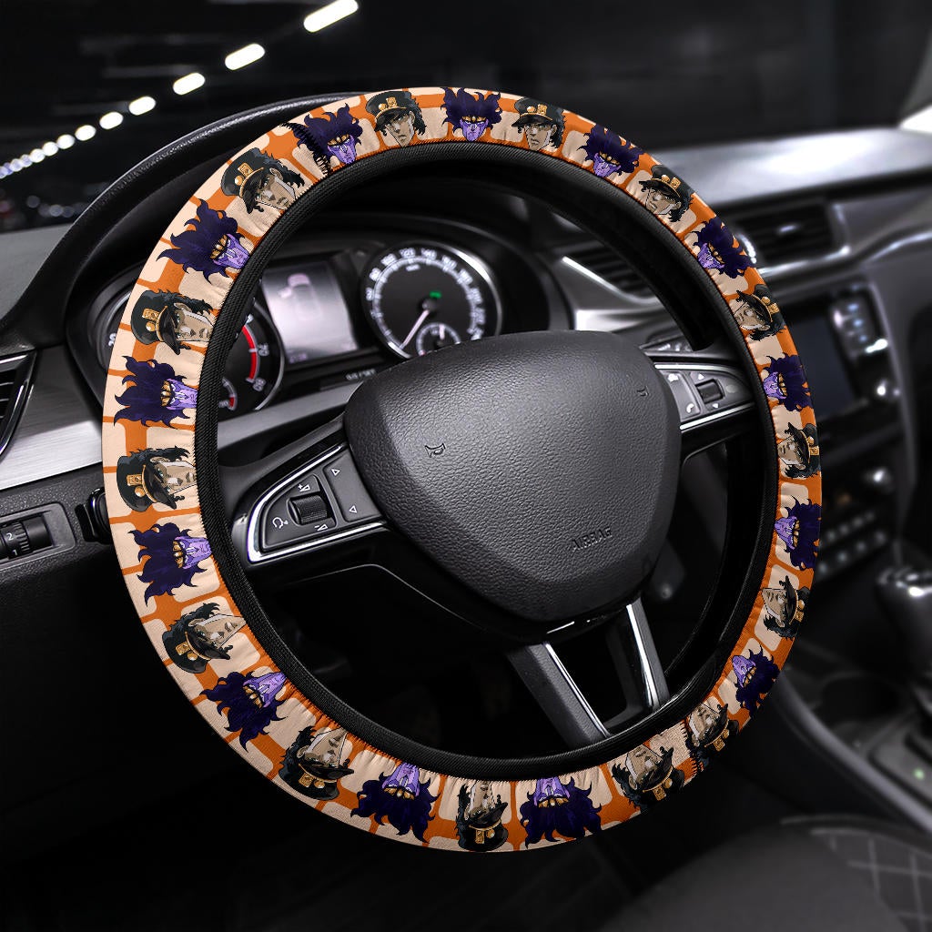 Jojo Bizarre Adventure Jotaro Kujo Star Platinum Anime Premium Custom Car Steering Wheel Cover