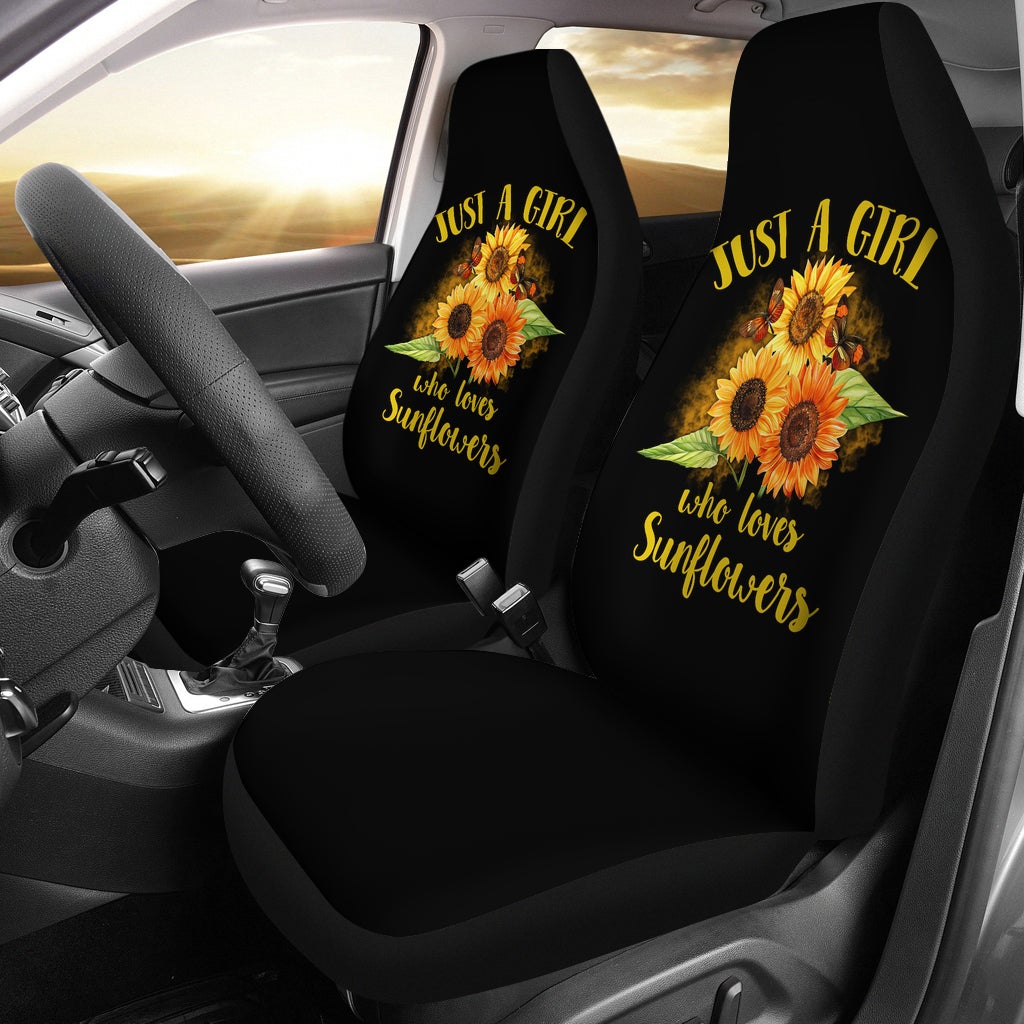 Best Sunflowers Just A Girl Who Loves Sunflowers Art Premium Custom Car Seat Covers Decor Protector