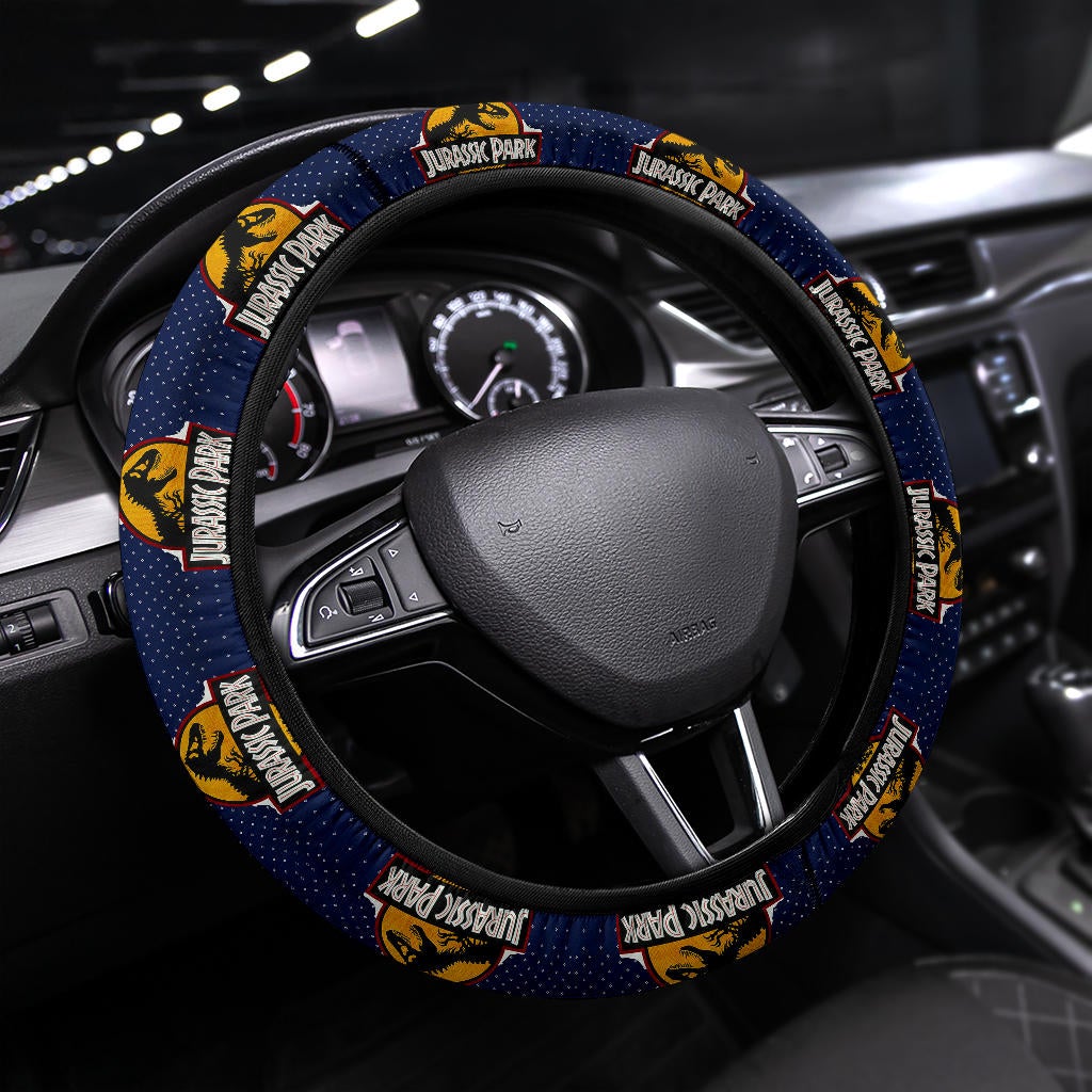 Jurassic Park Christmas Premium Custom Car Steering Wheel Cover