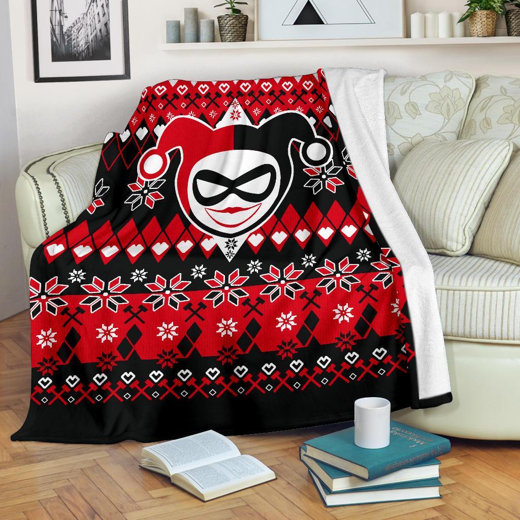 Harley Quinn Ugly Christmas Custom Blanket Home Decor