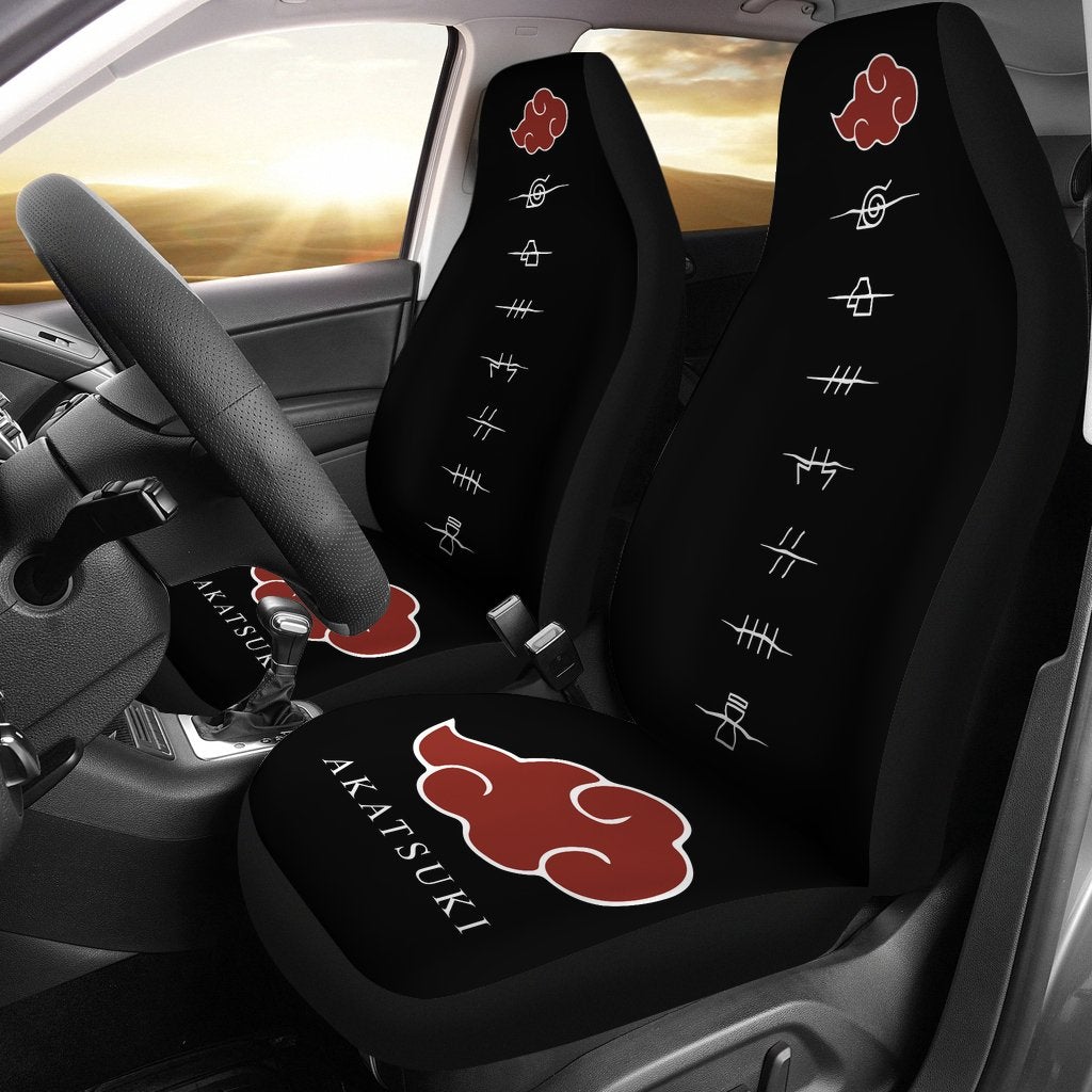 Akatsuki Car Premium Custom Car Seat Covers Decor Protectors Hidden Village Symbols Naruto Car Accessories Anime Gift