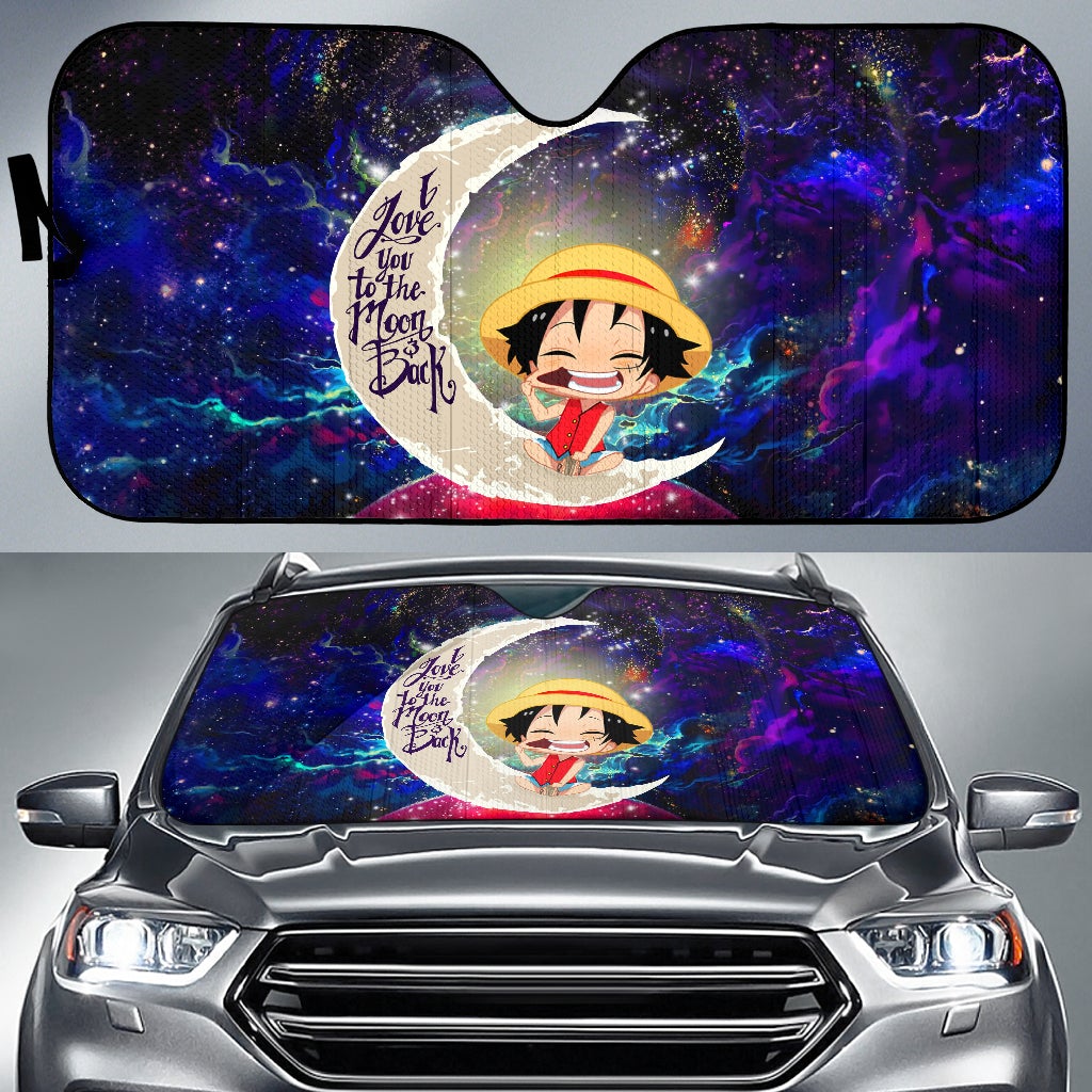 Luffy One Piece Love You To The Moon Galaxy Car Auto Sunshades