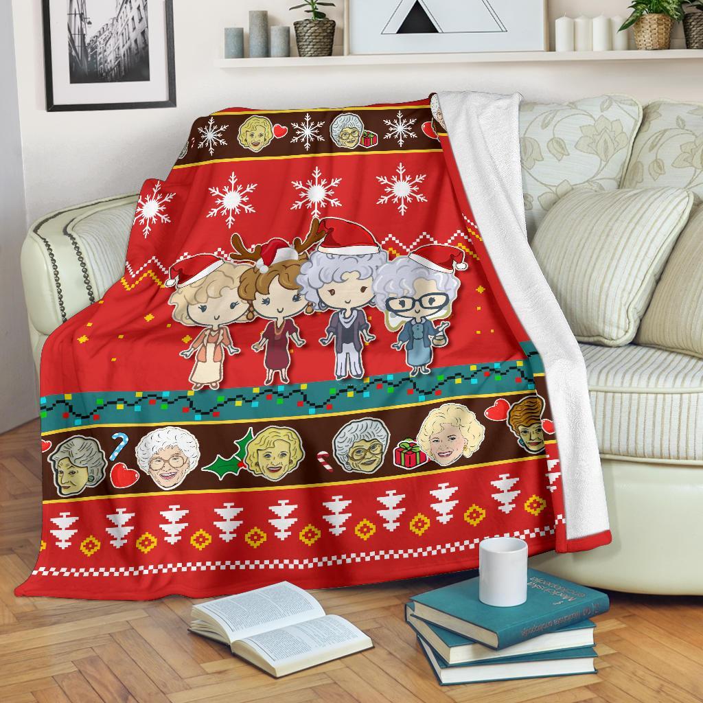 Red Golden Girls Christmas Blanket Amazing Gift Idea