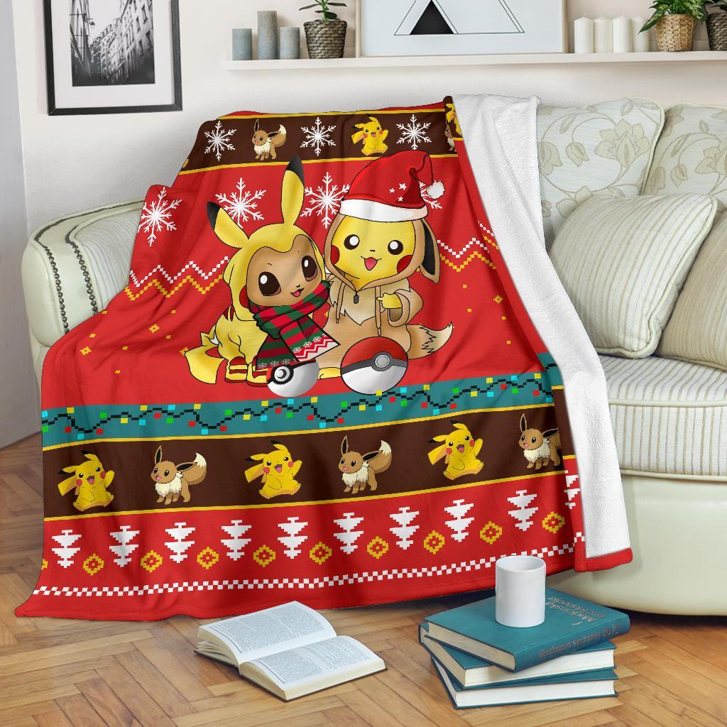Gearzime Pokemon Christmas Blanket Ugly Fleece Amazing Gift Idea