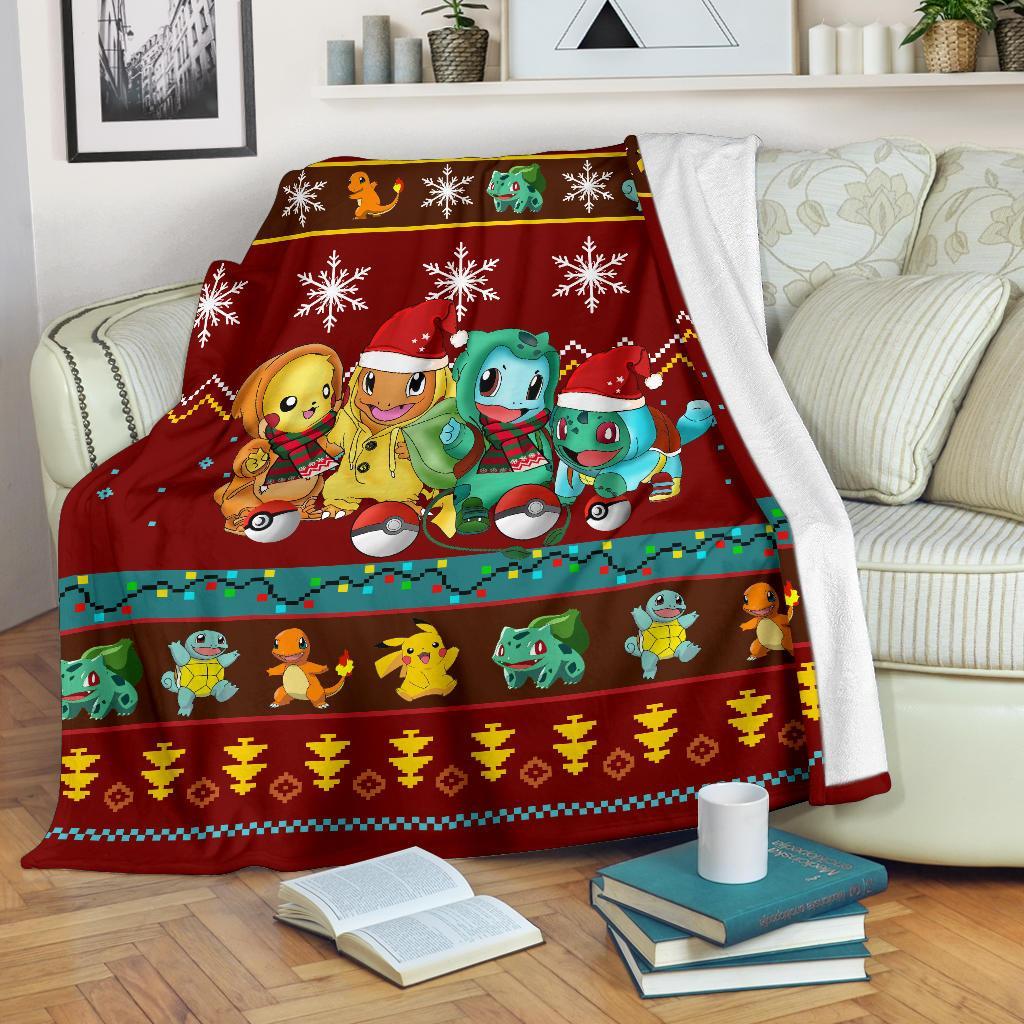 Red Gearzime Pokemon Pikachu Christmas Blanket Amazing Gift Idea