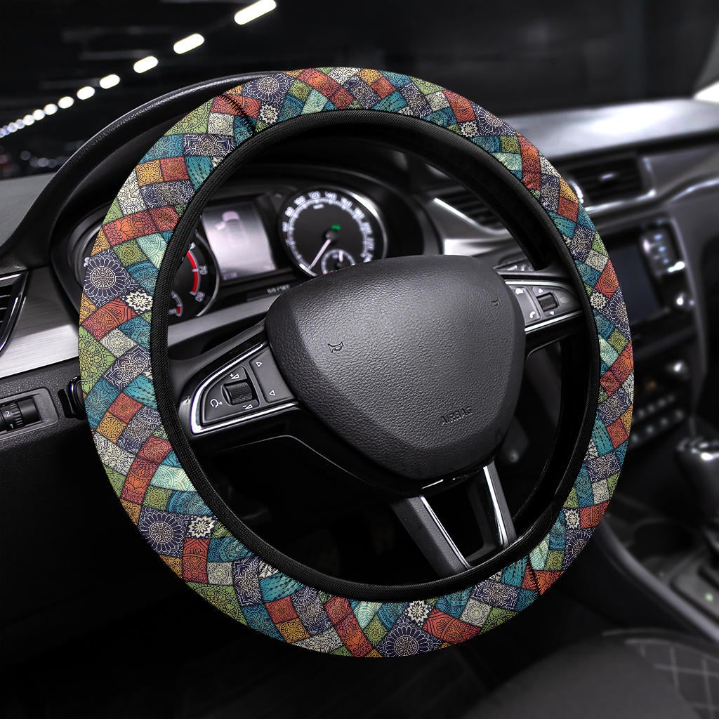 Mandala Pattern Abstract Premium Car Steering Wheel Cover