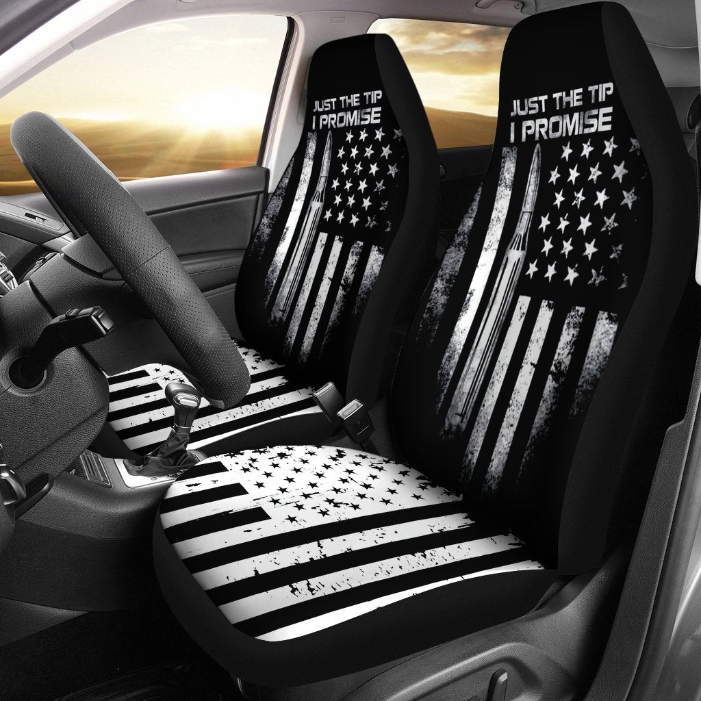 Best Veteran Just The Tip I Promise Us Flag Premium Custom Car Seat Covers Decor Protector