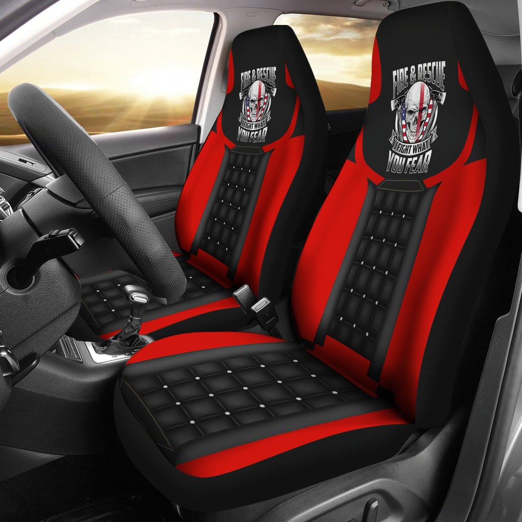 Best Us Fire Fighter Premium Custom Car Seat Covers Decor Protector