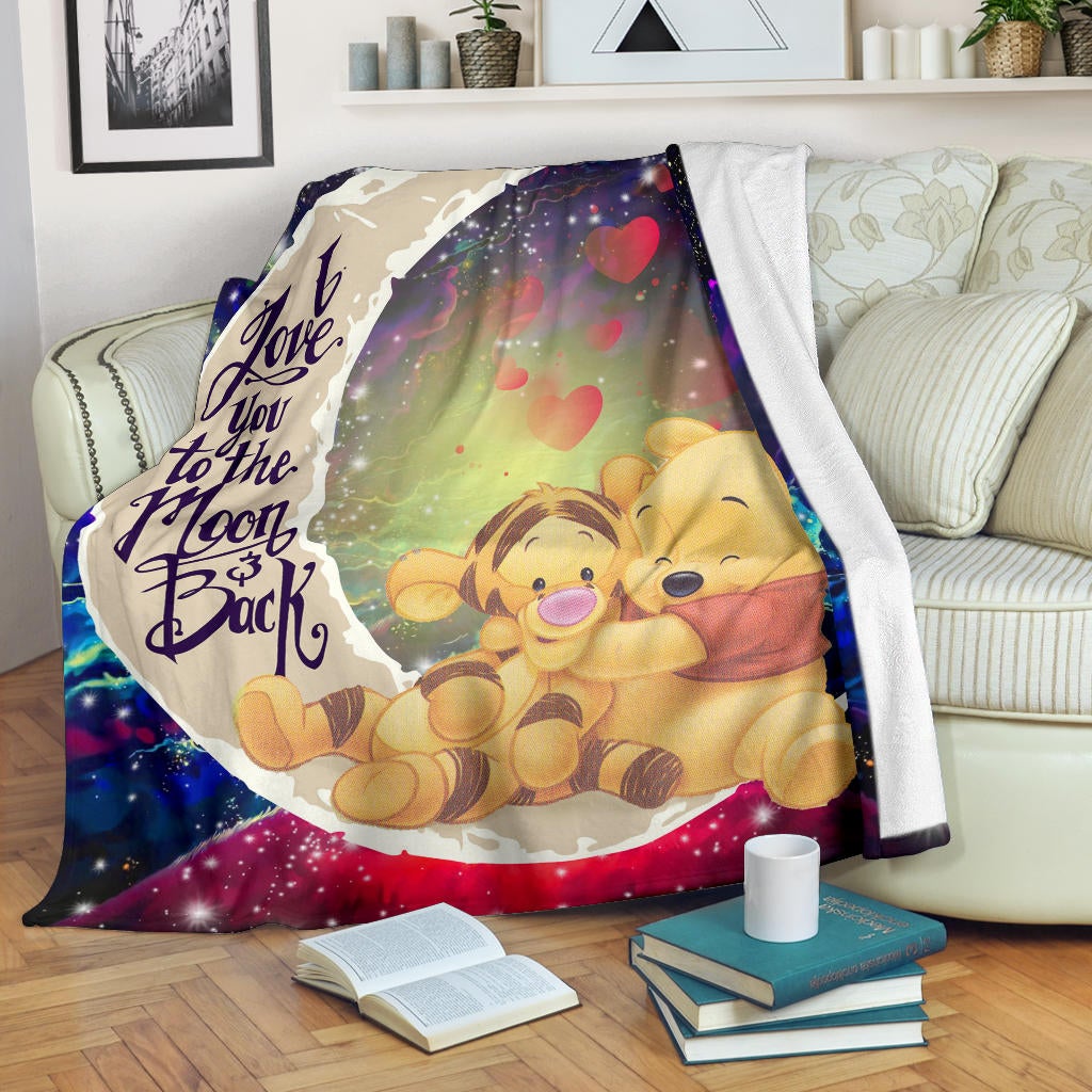 Winnie The Pooh Love You To The Moon Galaxy Premium Blanket