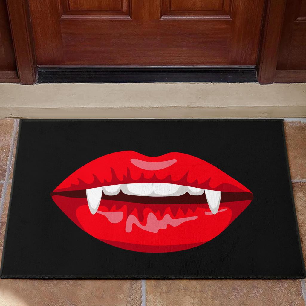 Lady Vampire Red Slip Horror Funny Door Mats