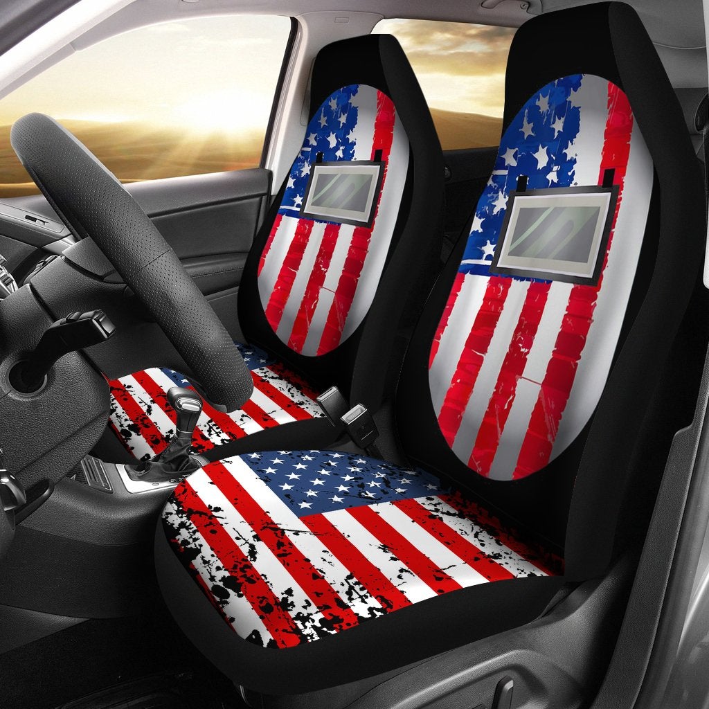 Best Us Flag Welding Hood Premium Custom Car Seat Covers Decor Protector