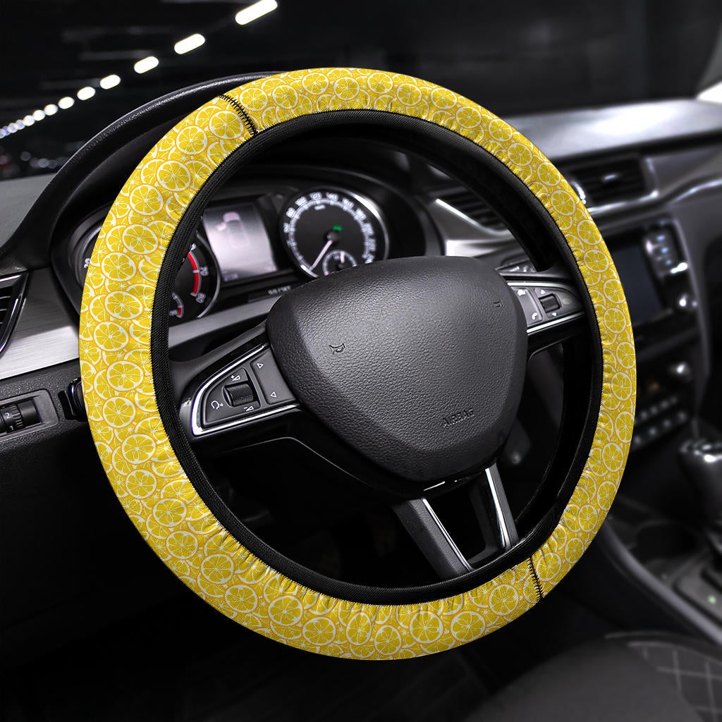 Yellow Lemon Premium Car Steering Wheel Cover