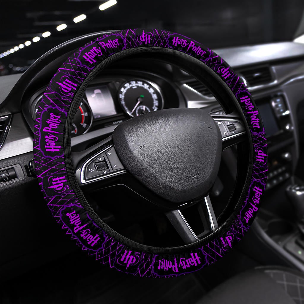 Harry Potter Farbic Purple Pattern Premium Car Steering Wheel Cover