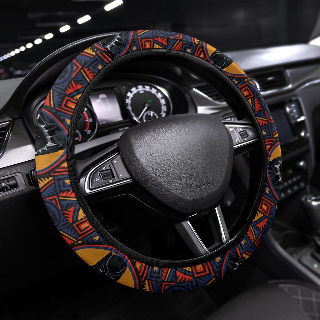 Black Panther Partern Premium Car Steering Wheel Cover