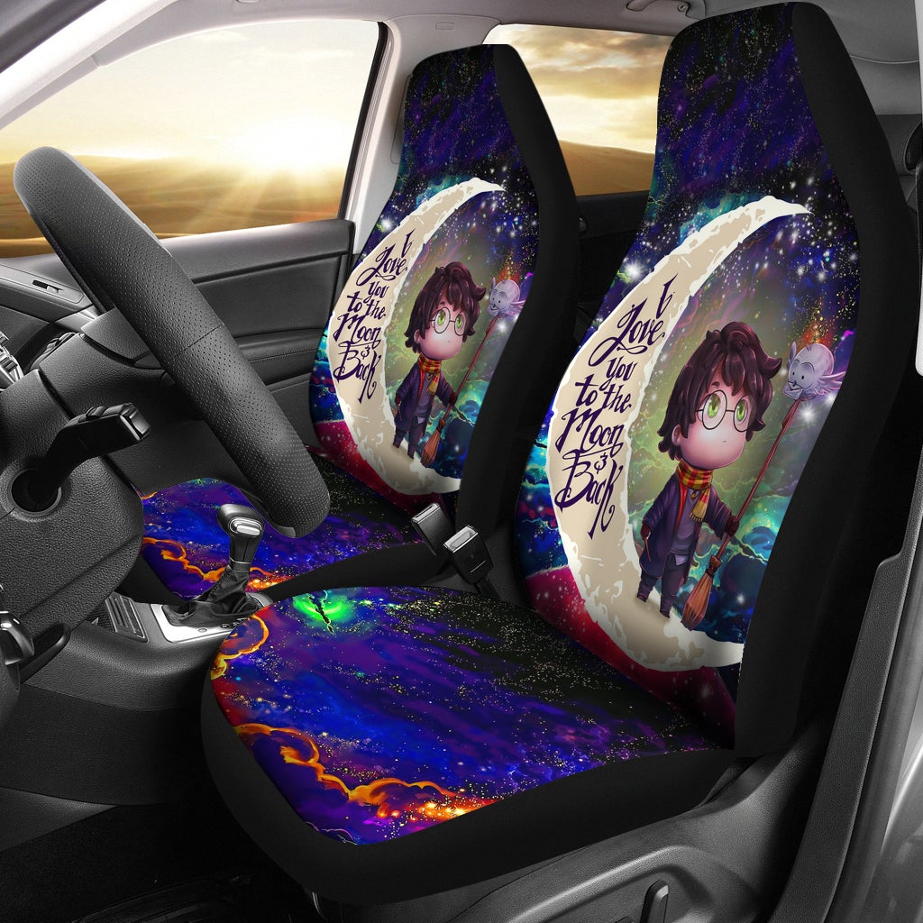 Harry Potter Chibi Love You To The Moon Galaxy Car Seat Covers