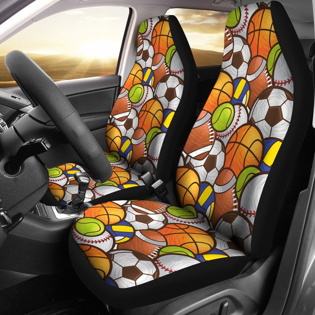 Best Seamless Sport Ball Pattern Premium Custom Car Seat Covers Decor Protector