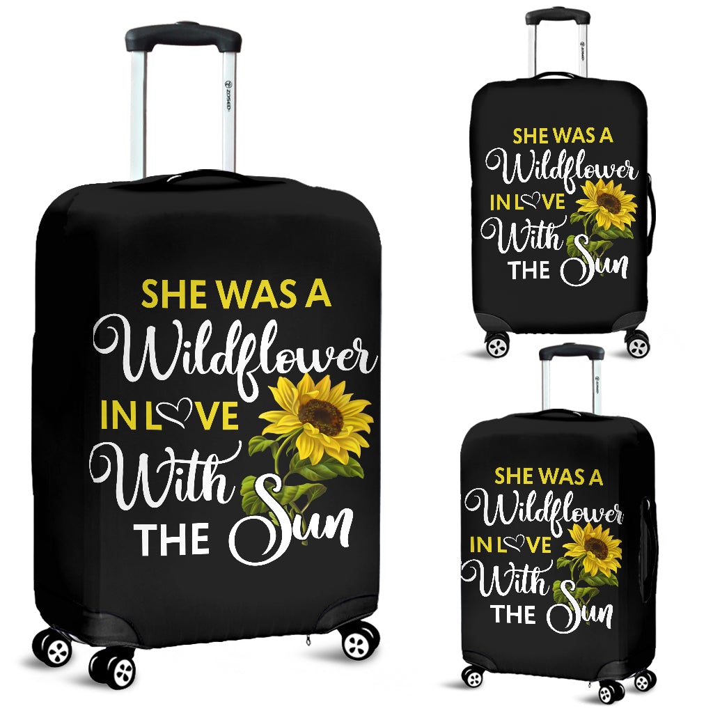 Sunflowers She Was A Wildflower Luggage Cover Suitcase Protector Suitcase Protector