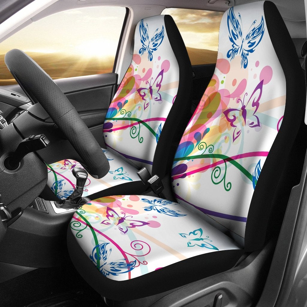 Best Colorful Butterfly Art Premium Custom Car Seat Covers Decor Protector
