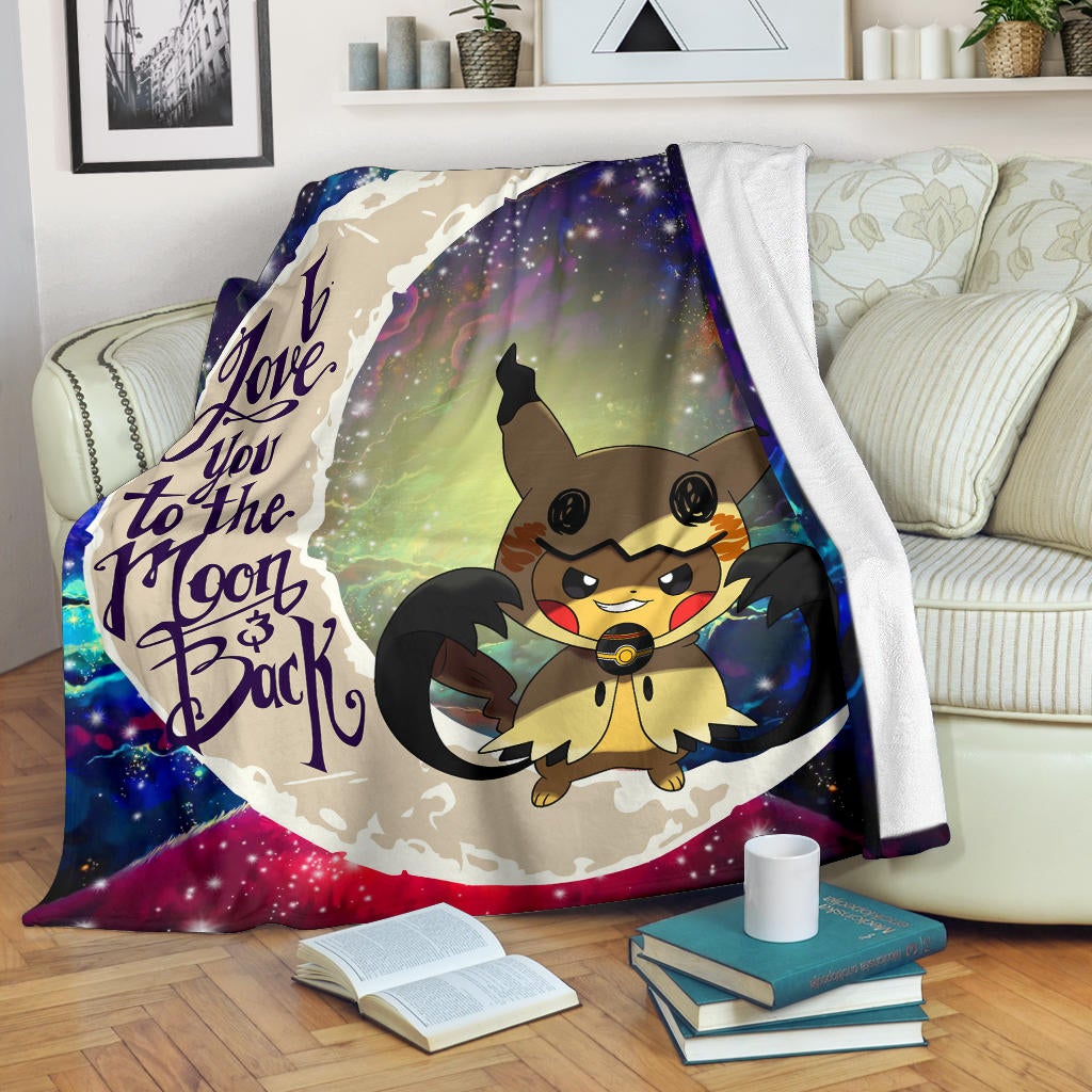 Pikachu Horro Love You To The Moon Galaxy 2 Premium Blanket