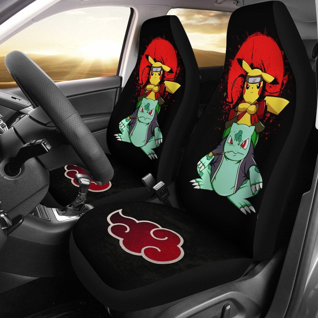Pokemon Akatsuki Naruto Car Premium Custom Car Seat Covers Decor Protectors