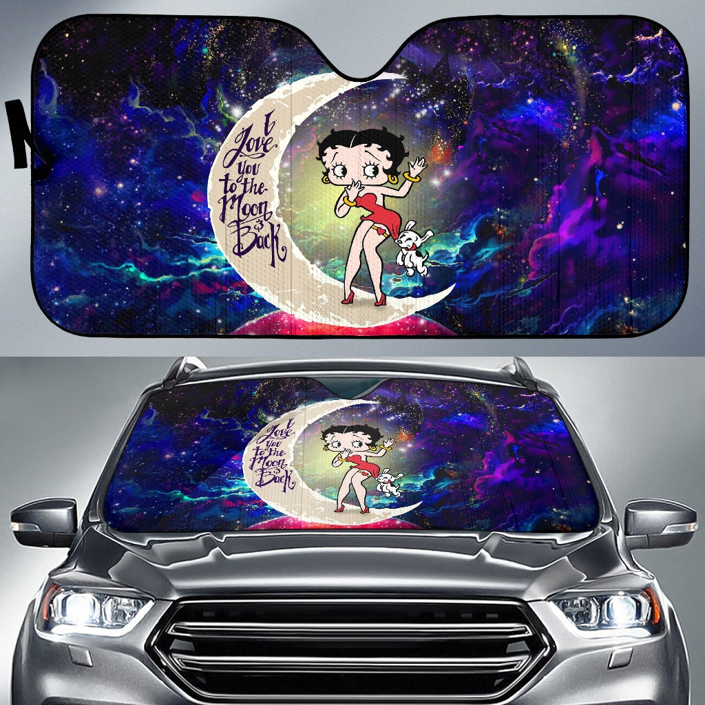 Betty Boop Love You To The Moon Galaxy Car Auto Sunshades