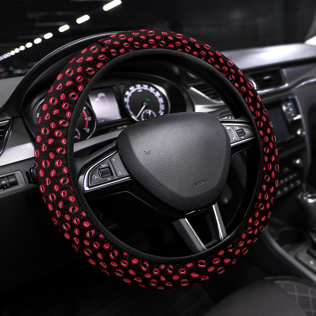 Halloween Vampire Red Funny Clips Premium Car Steering Wheel Cover