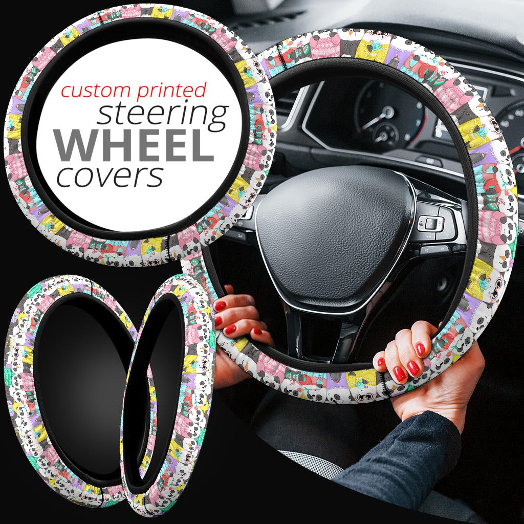We Bare Bears Cute Premium Car Steering Wheel Cover