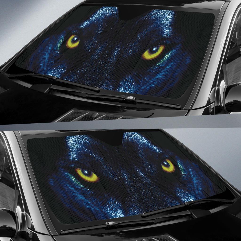 Blue Wolf Eyes Car Sun Shades Windshield Accessories Decor Gift