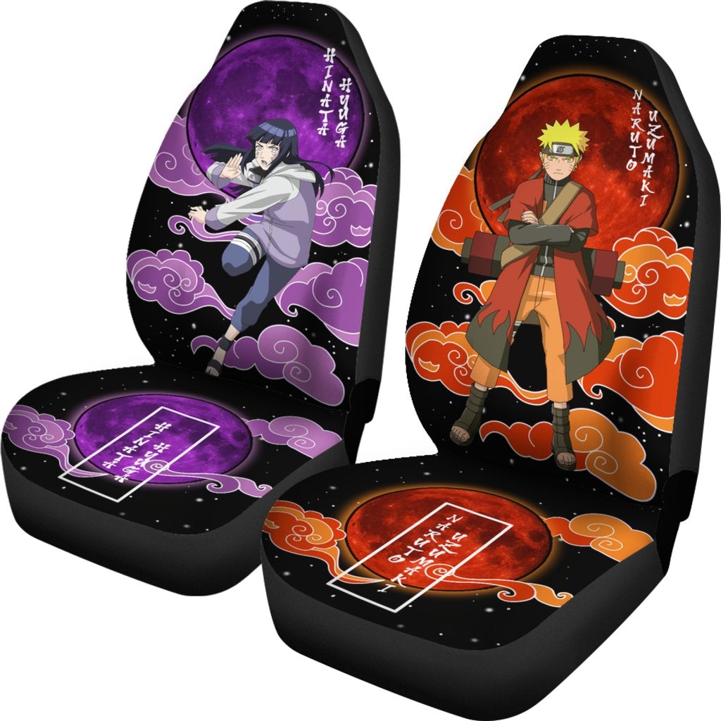 Naruto Car Accessories Anime Car Premium Custom Car Seat Covers Decor Protectors Naruto and Hinata-cam