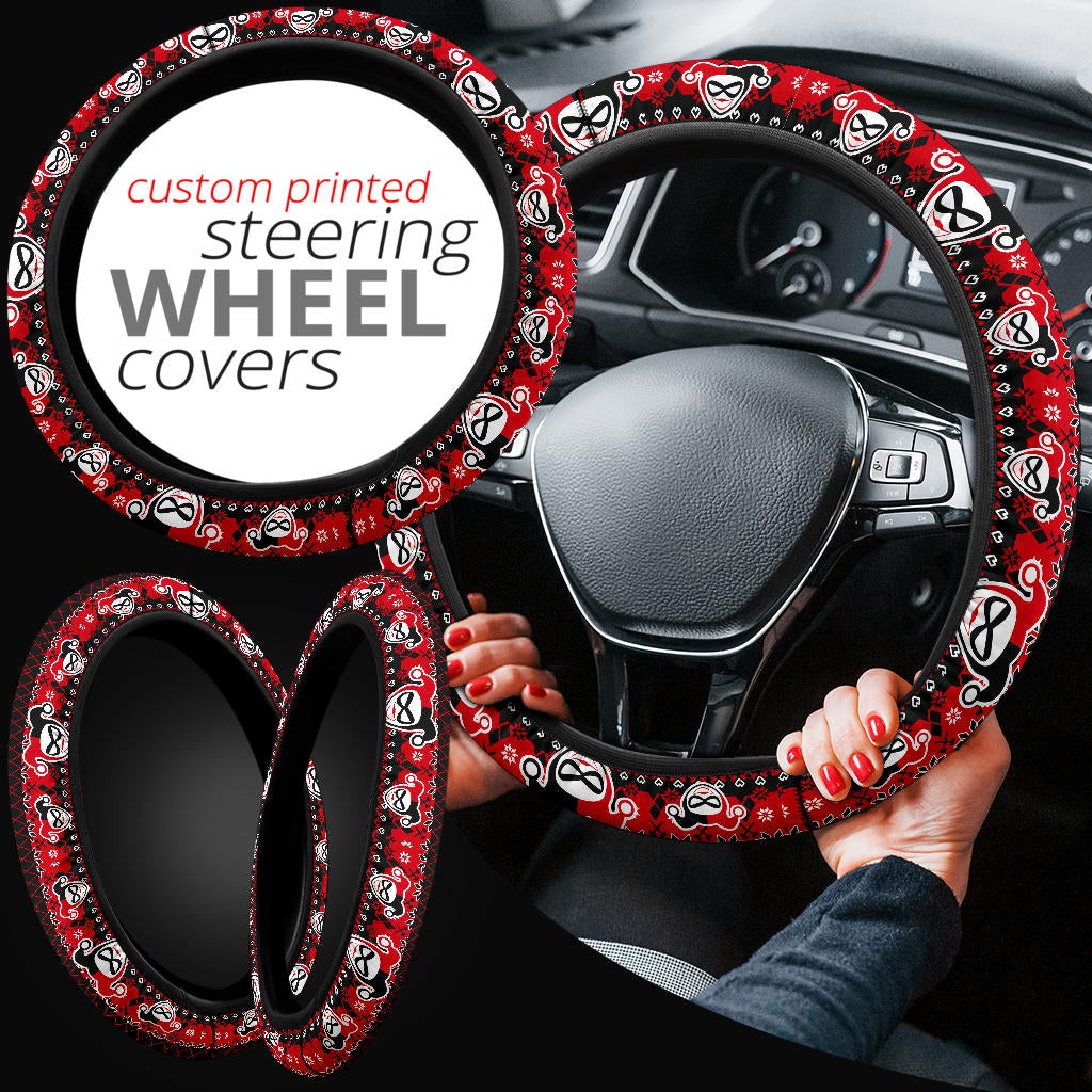 Harley Quinn Christmas Premium Custom Car Steering Wheel Cover