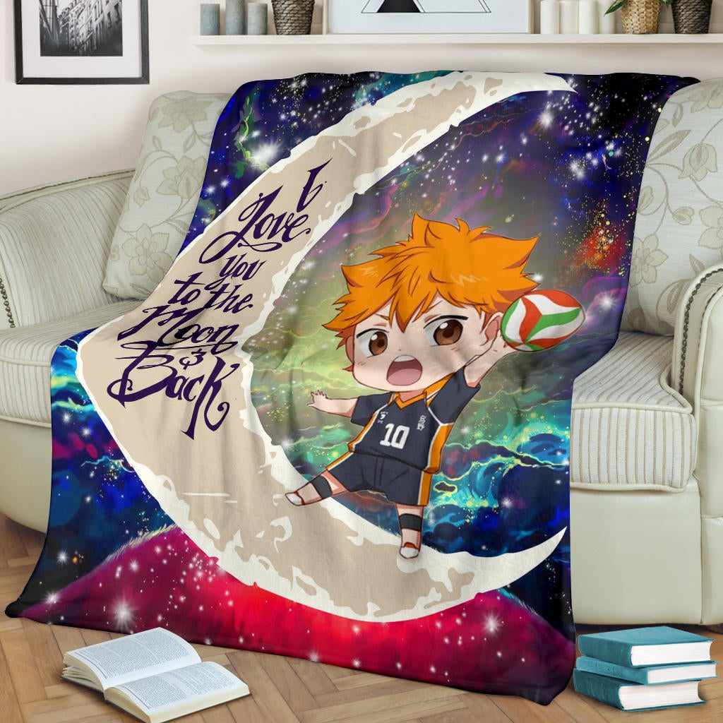 Hinata Haikyuu Love You To The Moon Galaxy Premium Blanket