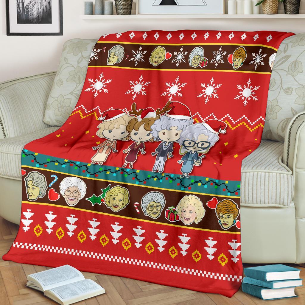 Red Golden Girls Christmas Blanket Amazing Gift Idea