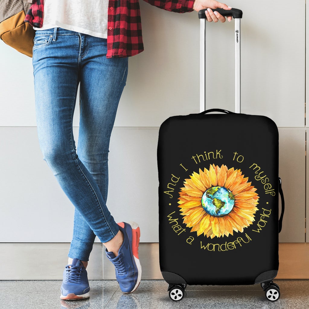 Sunflowers And I Think To Myself Luggage Cover Suitcase Protector Suitcase Protector
