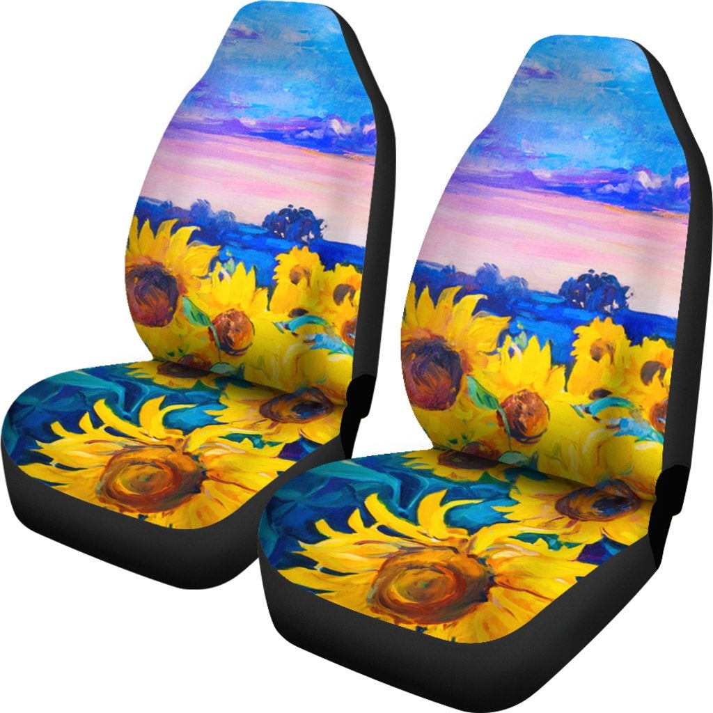 Best Painting Sunflower Hd Premium Custom Car Seat Covers Decor Protector