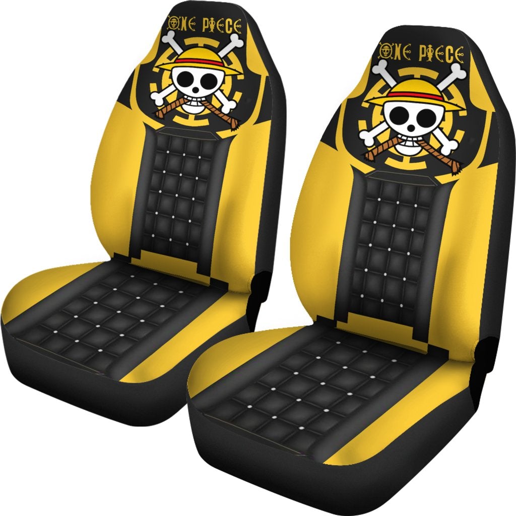 One Piece Skull Yellow Premium Persionalized Car Premium Custom Car Seat Covers Decor Protectors