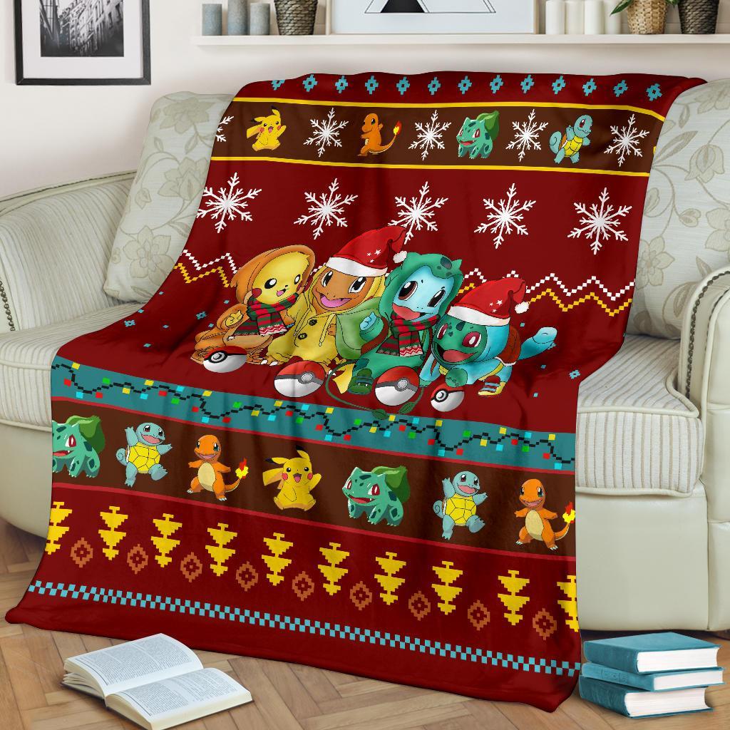 Red Gearzime Pokemon Pikachu Christmas Blanket Amazing Gift Idea